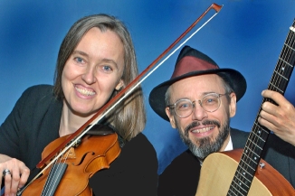 Photo of Ensemble M’chaiya (tm) as a duet - from left to right: Jutta Distler, Terran Doehrer. Photo by Wally Reichert.